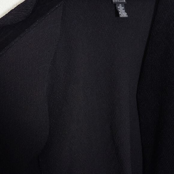 Citiknits Textured Open Cardigan Black Women’s 3X Chic Minimalism - Picture 8 of 12